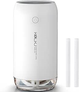 Portable Mini Humidifier, KQLKJ 350ml Small Cool Mist Humidifiers, USB Personal Desktop Humidifier for Bedroom Car Office Travel with Auto Shut-Off & 2 Mist Modes (White)