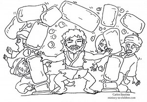 "Samson Destroys Dagon's Temple" Coloring Page - Ministry To Children
