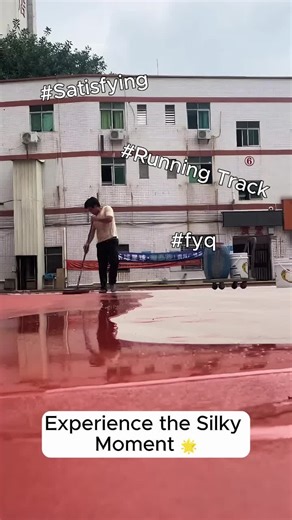 Smooth Running Track coating is brushed by a smooth operator ✨ #smooth #smoothoperator #satisfyingvideos #satisfying #surface #coating #working #runningtrack