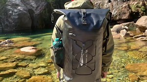 AFISHTOUR Waterproof Backpack, 35L Roll-Top Floating Dry Bag Backpack for Kayaking, Hiking (Black)