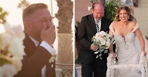 Wheelchair Using Bride Surprises Groom On Wedding Day By Walking To The Altar