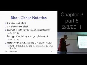 Chapter 3, part 5: Symmetric Key Crypto --- block ciphers, DES, triple DES