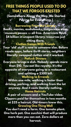 Free Things People Used to Do That We Forgot Existed