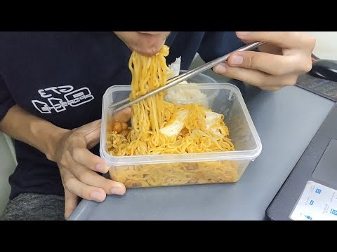 ASMR Eating Giant Bowl Of Instant Noodles 🍜🔥 Satisfying Slurping Sounds No Talking