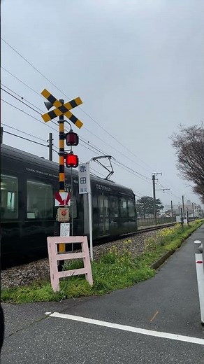 富山港線赤田踏切と黒のセントラム 富山県富山市 2026年3月31日