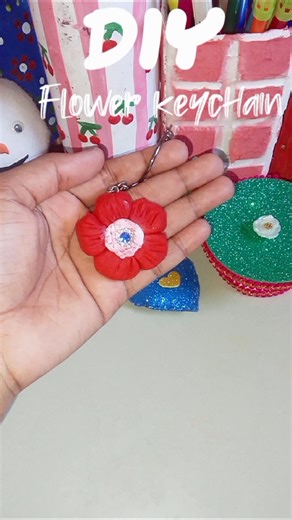 Super Clay Keychain ❤diy keychain #ytshorts #keychain #clayart #shortsvideo #viral #trending #flower