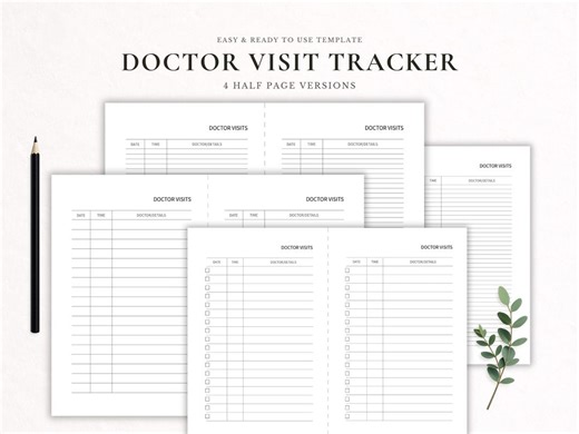 Doctor Visit Tracker Printable | Half Page Medical Log | Appointment Record | Family Health Planner | 2 per Sheet PDF - Etsy UK