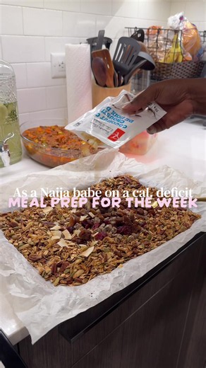 Everything I made for the week to make my life easier. On the menu this week: - White rice and beef sauce -Egg bites - Lentil and potato porridge -Oats bowl -Granola -pickled onions -Cucumber salad -watermelon juice Oats bowl recipe 1/2 cup oats 2tbsp chia seeds 1 tbsp flaxseed 2tbsp wheat bran 1 tbsp sugar- feel free to skip Pinch of salt and cinnamon Cook when ready to eat and add fruits of choice #nigeriantiktok🇳🇬 #fitnaijababe #nigerianrecipes #nigerianfood #mealprep