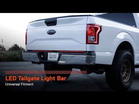 TRUE MODS Dark Smoked LED Tailgate Light Bar Strip with Sequential Turn Signals