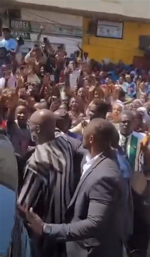 President George Weah left the Newport street mosque after a successful prayer.. see how Liberians are celebrating him. The people can't wait to remove the reckless rescue government from power.. | Jay Patrick