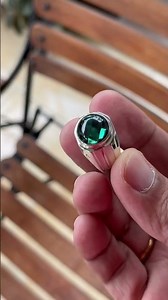 Prasiolite set on silver ring