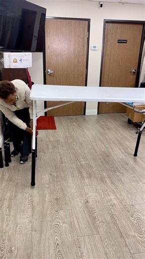 How quickly we can transform a folding table! Lift Your Table® & Save Your Back! #DIYProjects #CreativeProjects #CreativeDIY | Lift Your Table folding table risers