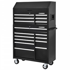 Reviews for Husky 41 in. W x 18 in. D Standard Duty 16-Drawer Combination Rolling Tool Chest and Top Tool Cabinet Set in Gloss Black | Pg 2 - The Home Depot