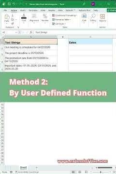 Extract Dates from Text Strings in Excel – Formula, VBA & AI