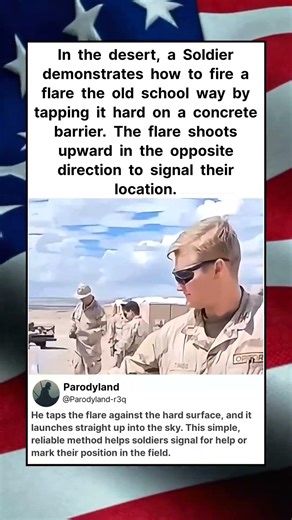 In the desert, a Soldier demonstrates how to fire a flare the old school way by tapping #shorts
