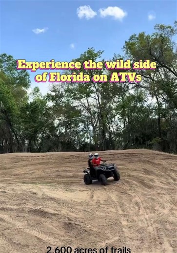 The real Florida experience. Ride across 2,600 acres of forest trails and sand dunes. 🌲🏁 No crowds. No theme parks. Just raw adventure. 📍Central Florida 📞 407-955-1667 Tag someone who would ride this with #atvriding #atvrental #ruta #atvorlando #atvtampa