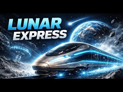 ASMR Lunar Express 🌕🚆 Sci-Fi Train Gliding on the Moon