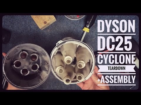 How to take apart a Dyson DC25 cyclone assembly and reassemble (for cleaning)