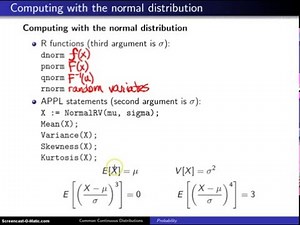 Normal distribution computations
