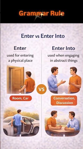 Difference between Enter or Enter Into | speak English with fluency #improveyourenglish #learning