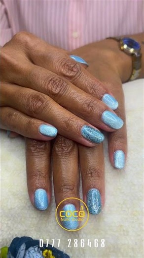 Blue Nail Art Design by COCO Nails Studio 💅✨ #Shorts #nails #diynails