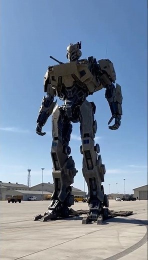 Future technology where a military tank transforms into a two legged walking robot