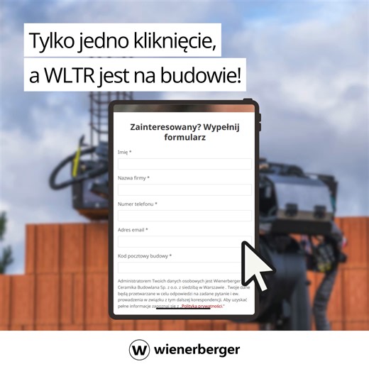 Połączenie murowane = technologia Porotherm Dryfix z robotem WLTR na budowie! 💪🔥 Chcesz zobaczyć ten team na swojej inwestycji? Kliknij w zdjęcie, wypełnij krótki formularz, a my zajmiemy się resztą. 👌 Gotowy na murowaną rewolucję? 👀🤔 bit.ly/Formularz_WLTR | wienerberger Polska