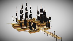 Pirate ship designs for hyper casual games - 3D model by alperanoguz
