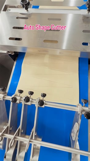 Automatic Continuous Shape Cutting Machine Triangles? Squares? Rounds? Just change the mold! 🛠️ Continuous Cutting Line: From Sheet to Shape instantly. ⚡ Consistent Size = Consistent Baking. No more burnt edges. ✅ ✨ Why Industrial Bakeries Need This: 1️⃣Extreme Precision: Electronic sensors ensure the conveyor moves the exact distance before the blade strikes. Every triangle is identical. 2️⃣High Efficiency: Works continuously with your Dough Sheeter. No bottlenecks. 3️⃣Versatility: Not just fo