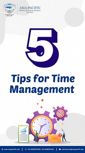 Mastering time management is the key to your success. Become an all-rounder management pro with our highly demanded PGDM programs! . . #AIM #APIM #AsiaPacificInstituteOfManagement #TimeManagementTips #5tips #tips #JoinTheAIMpire #students #tipsforstudents #pgdm #PGDMCourse #pgdmprogram #instituteofmanagement #bestinstitute #collegesinindia #successtips #success #education #trending #trendingreels #foryou #fyp #explorepage #explore | Asia-Pacific Institute of Management, New Delhi
