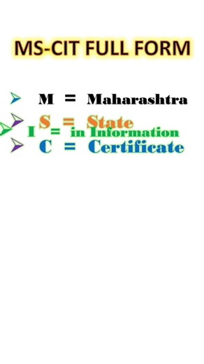 MS-CIT FULL FORM #Full form #MS-CIT # Computer #Ms-cit full form