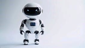 Futuristic Humanoid Robot with Glowing Eyes Stock Footage - Video of eyes, friendly: 385450984