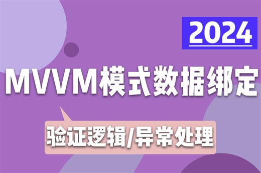 【直击痛点 帮你就业加薪】WPF框架MVVM模式数据绑定中的验证逻辑与异常处理 | 2024全新零基础教程（MVVM模式/上位机/.NET8/入门）B1286