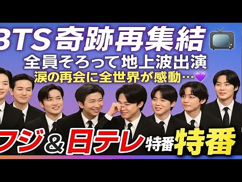 【BTS奇跡再集結】全員そろって地上波出演📺涙の再会に全世界が感動…💜【フジ＆日テレ特番】