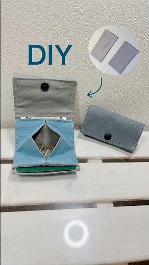 2つの長方形で作るシンプルで簡単なミニ財布の作り方 #diy #手作り小物 #handmade #coinholder