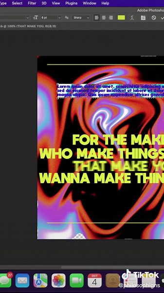 FOR THE MAKERS x Philosophigns | Technique learned from @MargheritaVox ⚡️ #gradientmap #warpedgradient #motionblureffect #graphicdesign #adobetutorials #photoshoptutorial