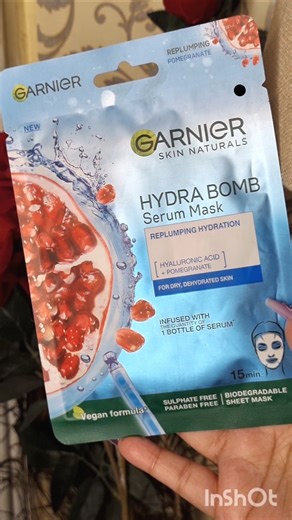Glowing Skin In 15 Minutes 😳| Garnier Sheet Mask Review #skincare #skincareroutine #shorts