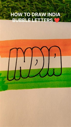 India in Bubble Letters 🇮🇳✨ | Easy & Stylish Drawing Tutorial