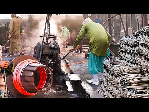 Scale Production Process of Rebar | How Steel Wire Rolls are Manufactured In Steel Rerolling Mill