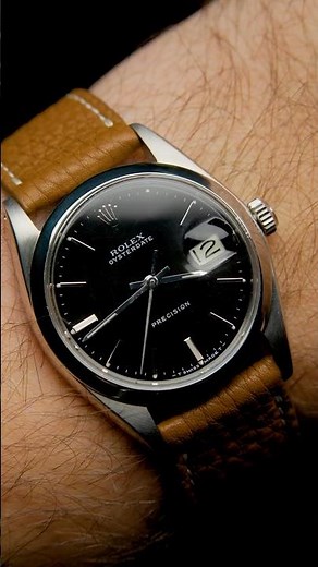 Rolex OysterDate Precision Black Dial Steel Vintage Mens Watch 6694 l SwissWatchExpo