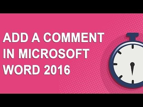 Add a comment in Microsoft Word 2016