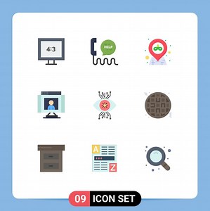 Download Flat Color Pack of 9 Universal Symbols of infrastructure video location technology call Editable Vector Design Elements for free