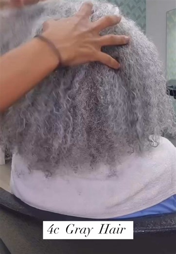 Silk Press Techniques for 4C Gray Hair