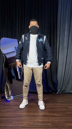 Detroit Lions Defend The Den Navy Blue Varsity Jacket | Jackets collection