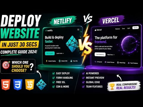 Deploy Website in 30 Seconds | Netlify vs Vercel Full Comparison (2026)🚨🔥