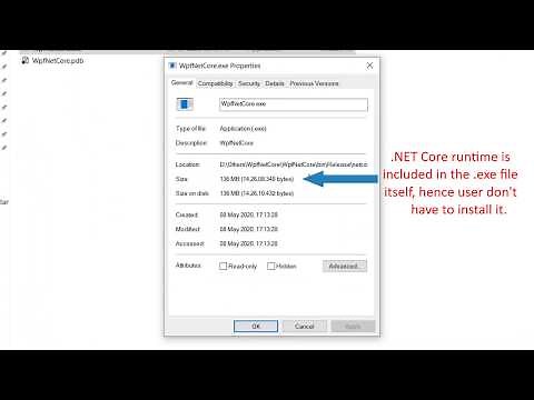 How to create a self-contained .exe file from a .NET Core WPF App