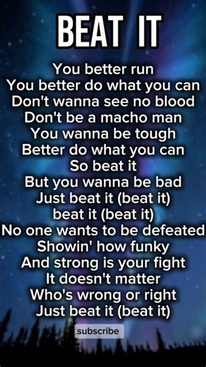 Beat it Lyrics - Michael Jackson #michealjackson#micheal#beatit#lyrics#song#english#trending#viral