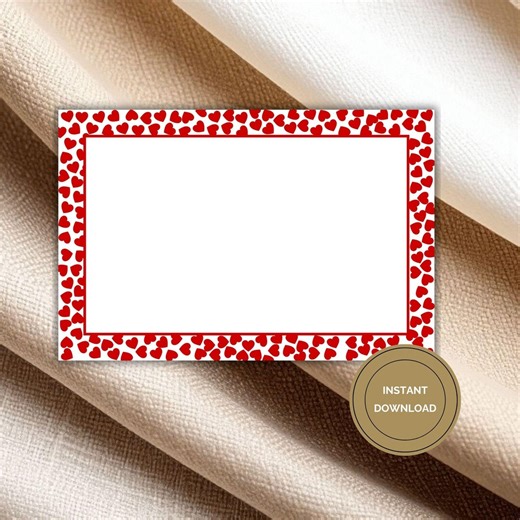Minimalist Thank You Blank Note Handwritten Message You Gift Red Heart Stationery Digital Download Printable Writing Paper Elegant - Etsy