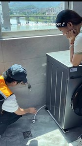 washing machine faucet to save space behind the washer and to avoid water leaking 🚿🧺🚰🧼 • • #laundryroomgoals #washingmachinefaucet #laundryroomgoals | Tiffany Design Studio