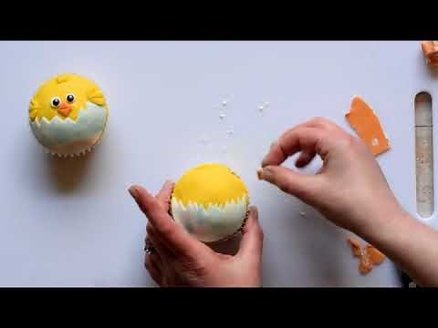 How to make Easter Chick Cupcakes using fondant.
